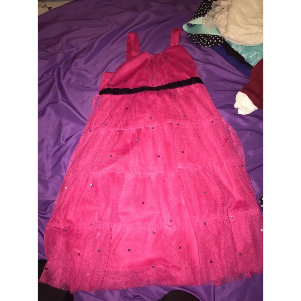 Pink and black dress